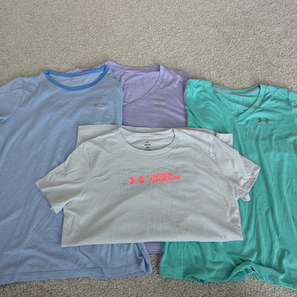 Under Armour Women's Tops - Light Blue, Lavender, Mint & White